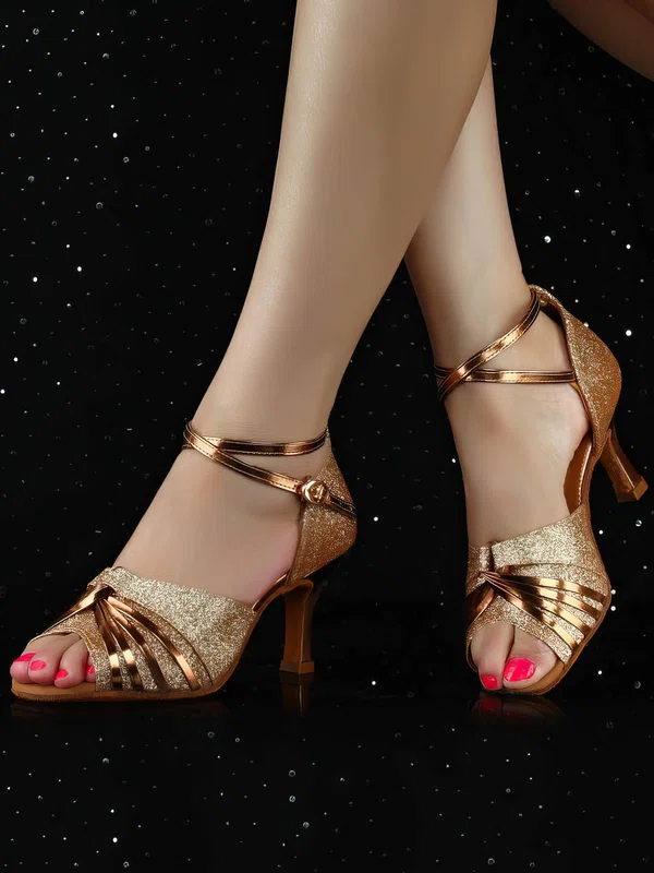Women's Sandals Sparkling Glitter Buckle Stiletto Heel Dance Shoes #Favs03031069