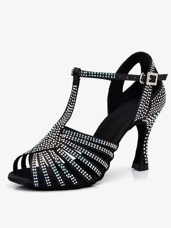 Women's Sandals Satin Crystal Stiletto Heel Dance Shoes #Favs03031095