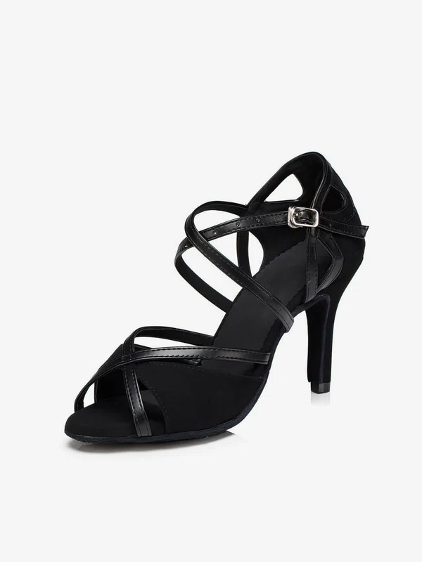 Women's Sandals Velvet Buckle Spool Heel Dance Shoes #Favs03031097