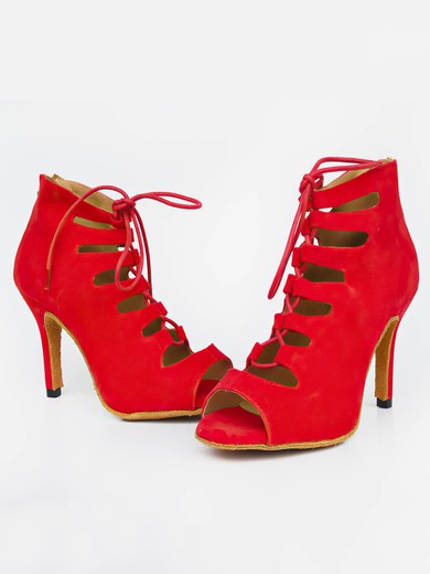 Women's Peep Toe Velvet Stiletto Heel Dance Shoes #Favs03031104
