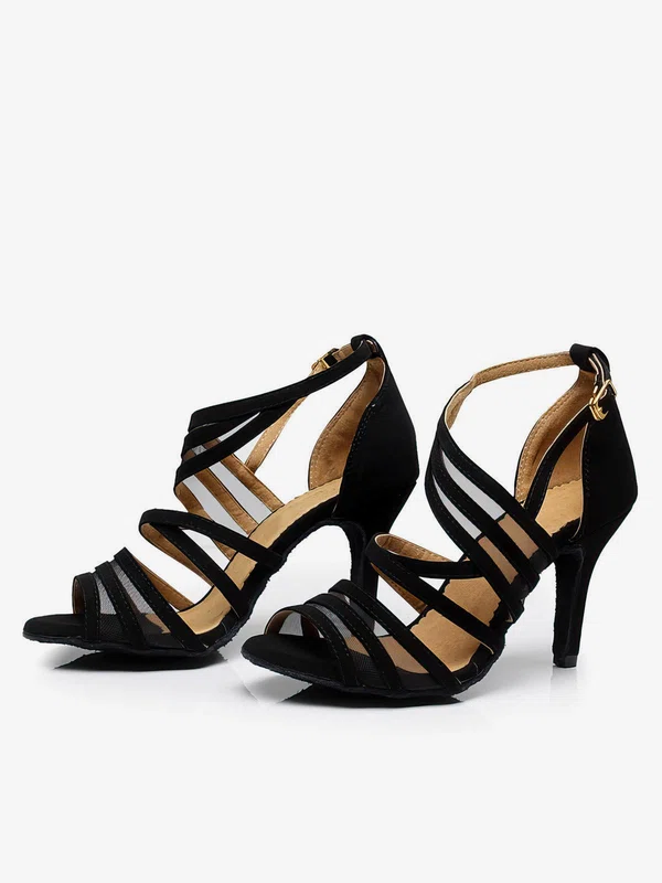Women's Sandals Velvet Buckle Stiletto Heel Dance Shoes #Favs03031118