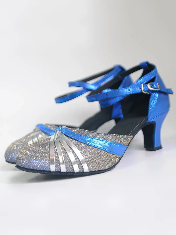 Women's Closed Toe Sparkling Glitter Kitten Heel Dance Shoes #Favs03031123