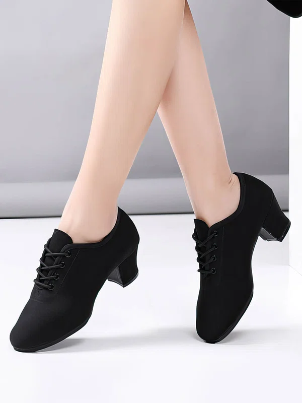 Women's Closed Toe Canvas Kitten Heel Dance Shoes #Favs03031210