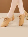 Women's Closed Toe Canvas Flat Heel Dance Shoes #Favs03031216