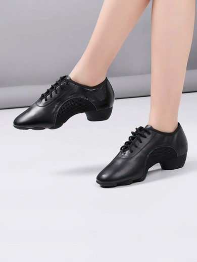 Women's Closed Toe Real Leather Flat Heel Dance Shoes #Favs03031221