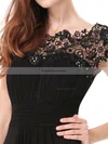 A-line Scoop Neck Chiffon Ankle-length Lace Prom Dresses #Favs020104154