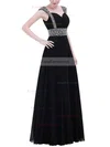 A-line V-neck Chiffon Floor-length Beading Prom Dresses #Favs020104155