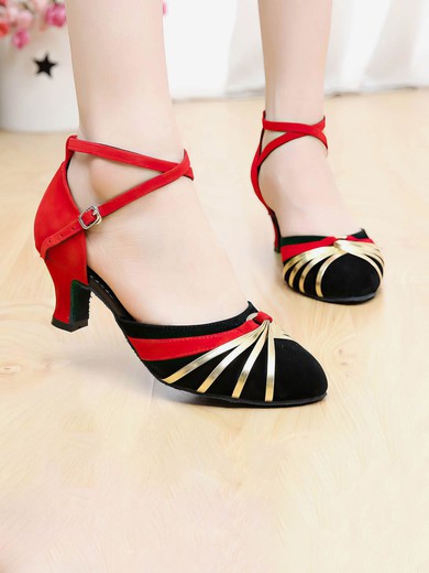 Women's Closed Toe Velvet Sequin Kitten Heel Dance Shoes #Favs03031237