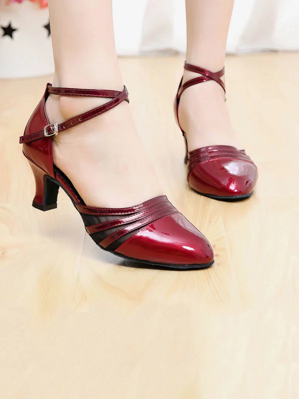 Women's Closed Toe PVC Sequin Kitten Heel Dance Shoes #Favs03031246