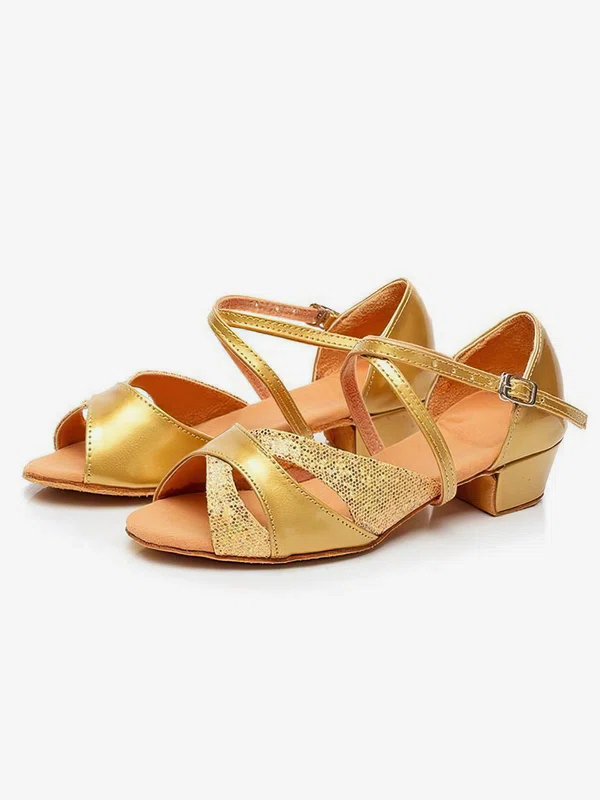 Kids' Sandals Sparkling Glitter Buckle Flat Heel Dance Shoes #Favs03031250
