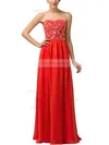 A-line Sweetheart Chiffon Floor-length Beading Prom Dresses #Favs020104157