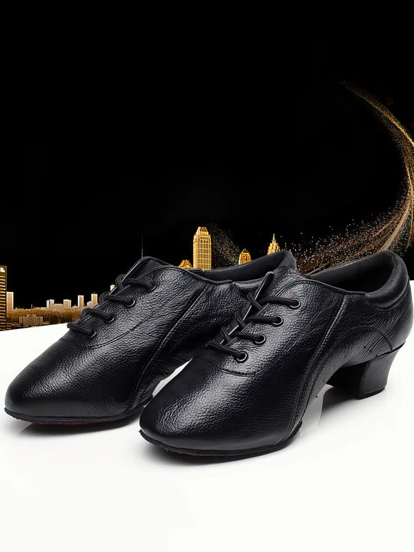 Women's Closed Toe Real Leather Kitten Heel Dance Shoes #Favs03031261