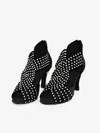 Women's Peep Toe Velvet Zipper Stiletto Heel Dance Shoes #Favs03031264