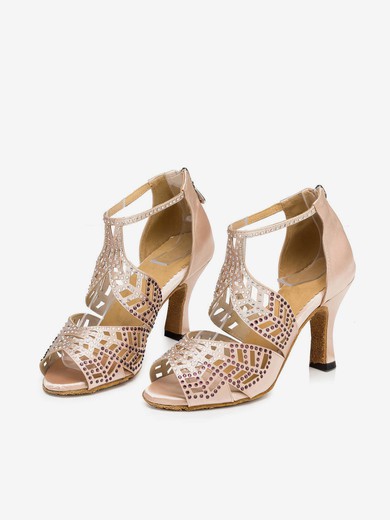 Women's Sandals Satin Crystal Kitten Heel Dance Shoes #Favs03031266