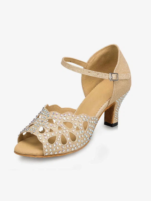 Women's Sandals Satin Crystal Kitten Heel Dance Shoes #Favs03031274