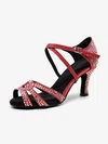 Women's Sandals Satin Crystal Stiletto Heel Dance Shoes #Favs03031284