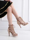 Women's Sandals Velvet Lace-up Stiletto Heel Dance Shoes #Favs03031298