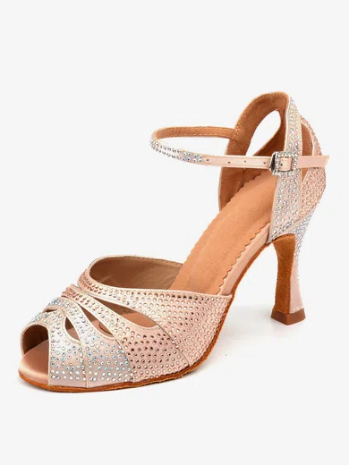 Women's Peep Toe PVC Buckle Kitten Heel Dance Shoes #Favs03031306