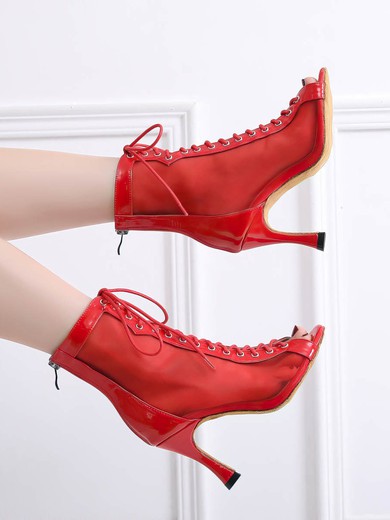 Women's Peep Toe Velvet Zipper Stiletto Heel Dance Shoes #Favs03031312