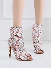 Women's Peep Toe Leatherette Zipper Stiletto Heel Dance Shoes #Favs03031330