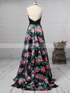 Ball Gown Halter Satin Sweep Train Beading Prom Dresses #Favs020104267
