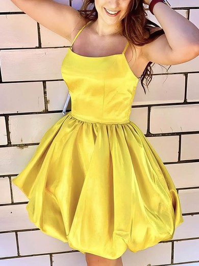 A-line Square Neckline Silk-like Satin Short/Mini Short Prom Dresses #Favs020107251