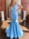Trumpet/Mermaid Off-the-shoulder Silk-like Satin Sweep Train Prom Dresses #Favs020107306