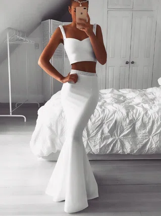 Trumpet/Mermaid Sweetheart Satin Sweep Train Beading Prom Dresses #Favs020107406 Trumpet/Mermaid Sweetheart Satin Sweep Train Beading Prom Dresses #Favs020107406