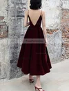 A-line V-neck Velvet Tea-length Prom Dresses #Favs020107468