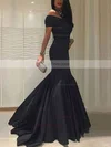 Trumpet/Mermaid Off-the-shoulder Silk-like Satin Sweep Train Ruffles Prom Dresses #Favs020104524