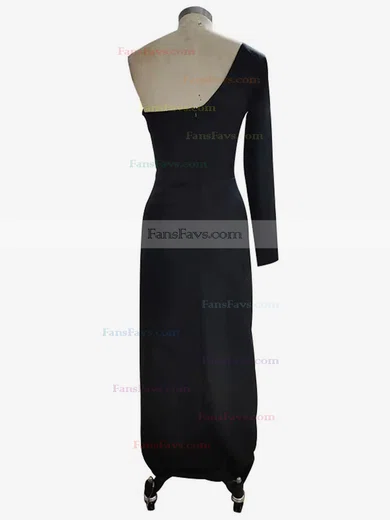 A-line One Shoulder Stretch Crepe Floor-length Split Front Prom Dresses #Favs020107544