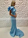 Trumpet/Mermaid One Shoulder Satin Sweep Train Ruffles Prom Dresses #Favs020107567