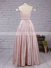 Ball Gown Off-the-shoulder Satin Floor-length Beading Prom Dresses #Favs020104578