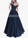Ball Gown Off-the-shoulder Satin Floor-length Beading Prom Dresses #Favs020104578