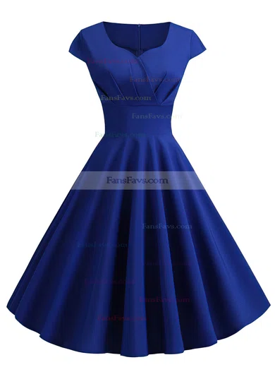 A-line V-neck Silk-like Satin Knee-length Ruffles Short Prom Dresses #Favs020107582