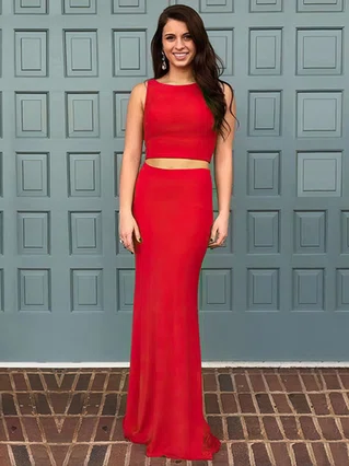 Trumpet/Mermaid Scoop Neck Jersey Sweep Train Prom Dresses #Favs020103300 Trumpet/Mermaid Scoop Neck Jersey Sweep Train Prom Dresses #Favs020103300