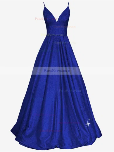 Ball Gown V-neck Glitter Sweep Train Pockets Prom Dresses #Favs020107934