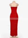 Sheath/Column Square Neckline Satin Floor-length Split Front Prom Dresses #Favs020107944