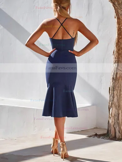 Sheath/Column Square Neckline Stretch Crepe Tea-length Short Prom Dresses #Favs020106602