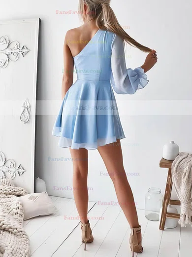 A-line One Shoulder Chiffon Short/Mini Short Prom Dresses #Favs020106607