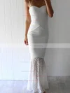 Sheath/Column Sweetheart Lace Jersey Ankle-length Prom Dresses #Favs020106613