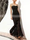 Sheath/Column Sweetheart Lace Jersey Ankle-length Prom Dresses #Favs020106613