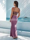 Sheath/Column V-neck Lace Jersey Ankle-length Prom Dresses #Favs020106615