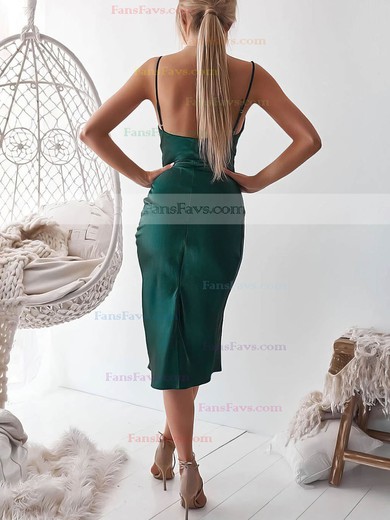 Sheath/Column Cowl Neck Satin Knee-length Short Prom Dresses #Favs020106624