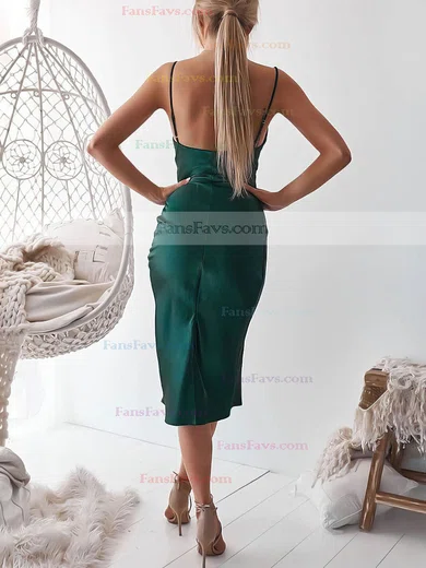 Sheath/Column Cowl Neck Satin Knee-length Short Prom Dresses #Favs020106624