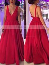 Ball Gown V-neck Silk-like Satin Floor-length Bow Prom Dresses #Favs020104603