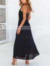 A-line V-neck Chiffon Ankle-length Split Front Prom Dresses #Favs020106579