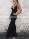 Trumpet/Mermaid V-neck Jersey Ankle-length Split Front Prom Dresses #Favs020106583