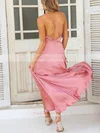 A-line Cowl Neck Silk-like Satin Ankle-length Split Front Prom Dresses #Favs020106587