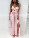 A-line Halter Chiffon Floor-length Split Front Prom Dresses #Favs020106590